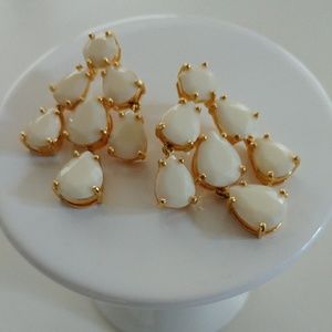 Kate Spade White Chandelier Statement Earrings